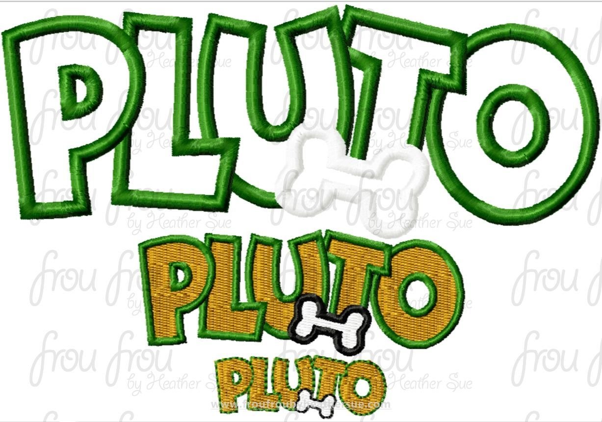 Plulo Dog Wording Machine Applique Embroidery Design, multiple sizes 1&quot;-16&quot;
