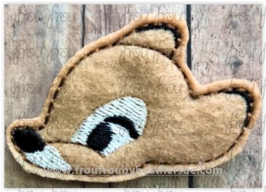 Clippie Baby Deer Head Machine Embroidery In The Hoop Project 1.5, 2, 3 and 4 inch