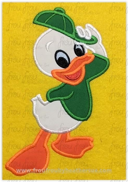 Hughey Duck Full Body Machine Applique Embroidery Design, Multiple Sizes- 4&quot;-16&quot;