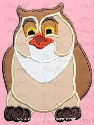 Owl Baby Deer Movie Full Body Machine Applique Embroidery Design, Multiple sizes 4"-16"