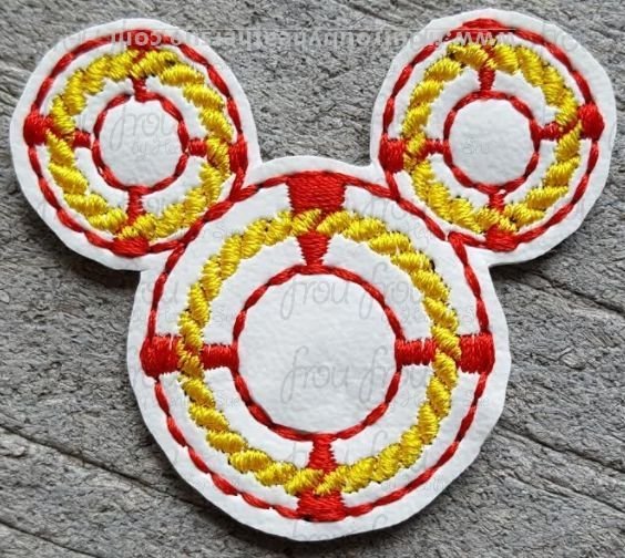 Clippie Life Preserver Mister Mouse Head Machine Embroidery In The Hoop Project 1.5, 2, 3, and 4 inch