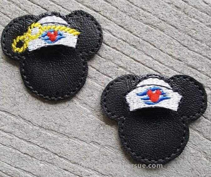 Clippie Sailor Mister and Miss Mouse Head  TWO Design SET Machine Embroidery In The Hoop Project 1.5, 2, 3, and 4 inch