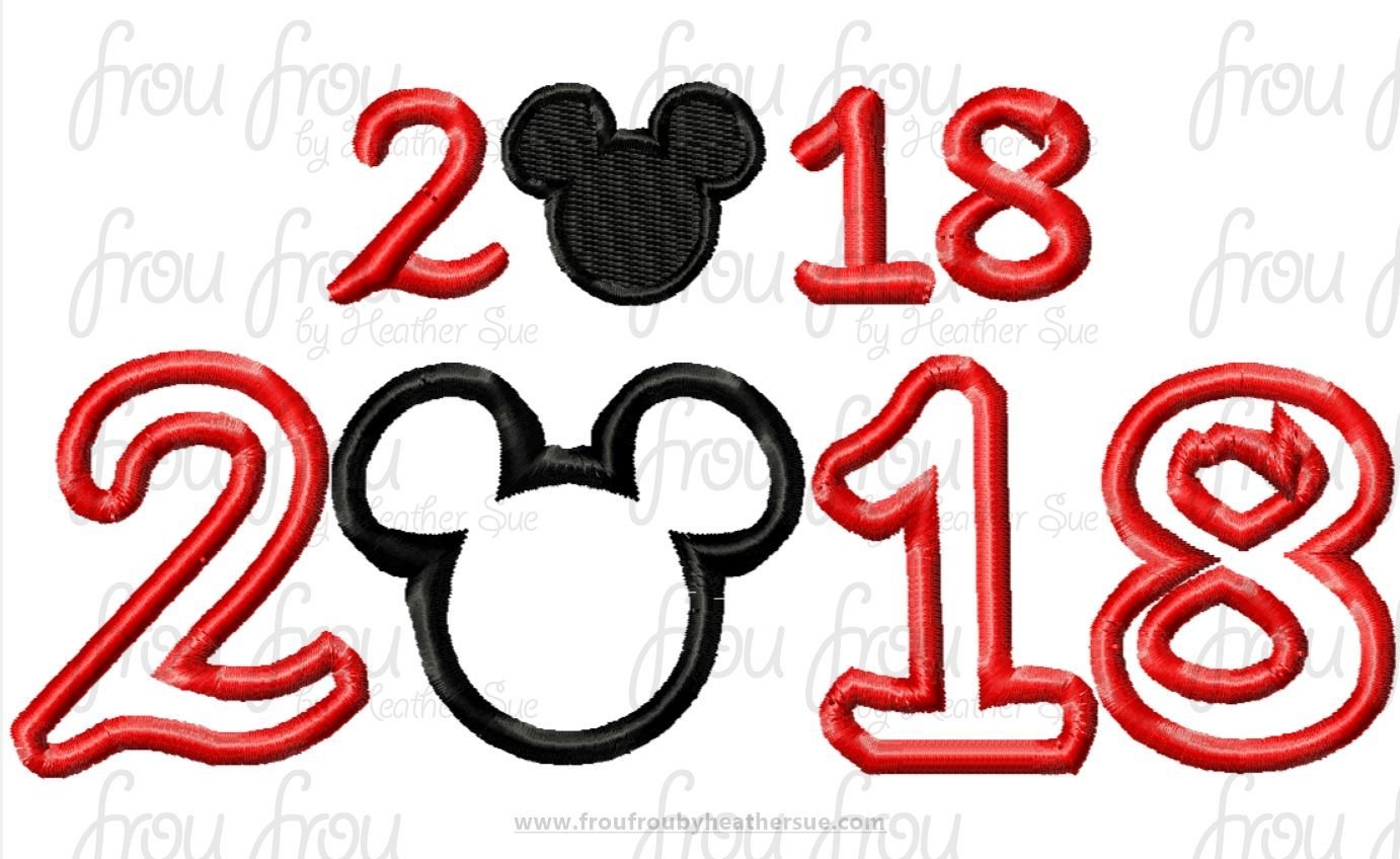 2018 Mister Mouse Machine Applique Embroider Designs, multiple sizes, including 3