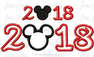 2018 Mister Mouse Machine Applique Embroider Designs, multiple sizes, including 3"- 10"