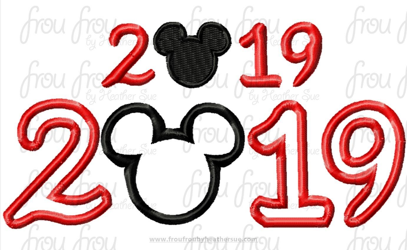 2019 Mister Mouse Machine Applique Embroider Designs, multiple sizes, including 3