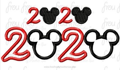 2020 Mister Mouse Machine Applique Embroider Designs, multiple sizes, including 3"- 10"