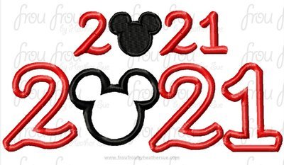2021 Mister Mouse Machine Applique Embroider Designs, multiple sizes, including 3