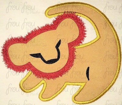 Baby Lion Symbol with Mane Machine Applique Embroidery Design, Multiple Sizes including 1"-6x10