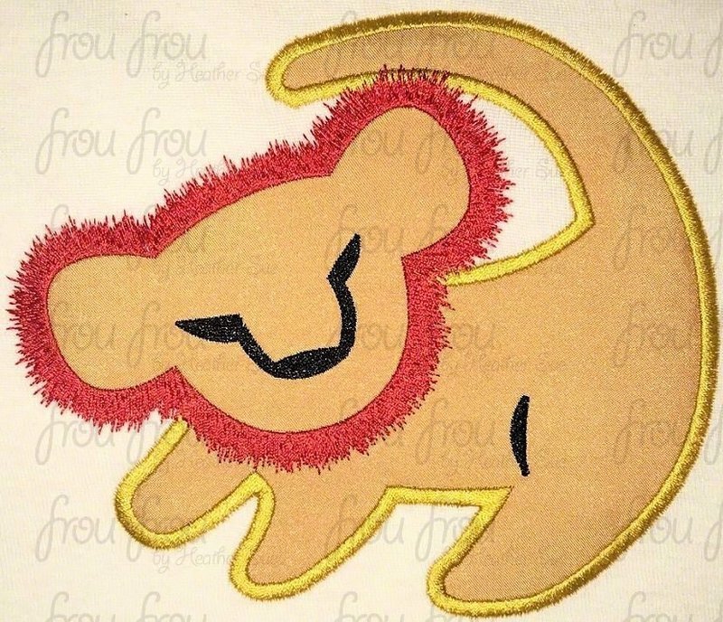 Baby Lion Symbol with Mane Machine Applique Embroidery Design, Multiple Sizes including 1&quot;-6x10