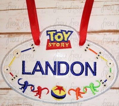 Stroller Name Tag Toy Movie Land Theme Park Fish Extender IN THE HOOP Machine Applique Embroidery Design 4