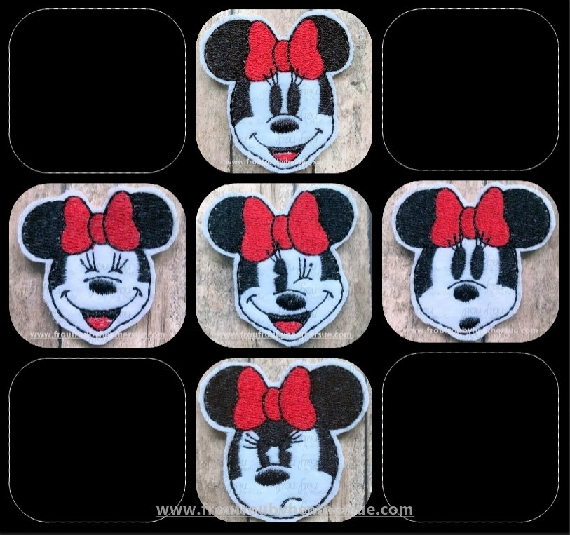 Clippie Emotions Miss Mouse Face FIVE Design Set Machine Embroidery In The Hoop Project 1.5, 2, 3, and 4 inch