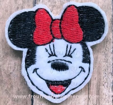 Clippie Miss Mouse Laughing Face Emotion Machine Embroidery In The Hoop Project 1.5, 2, 3, and 4 inch