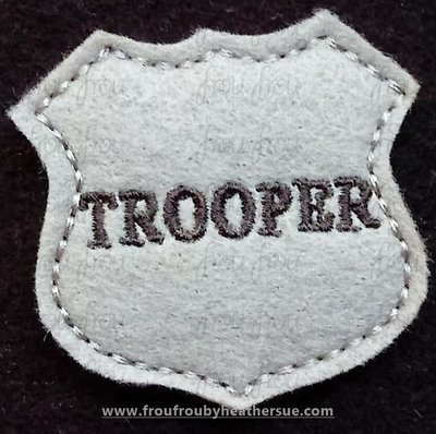Clippie State Trooper Police Badge Machine Embroidery In The Hoop Project 1.5, 2, 3, and 4 inch