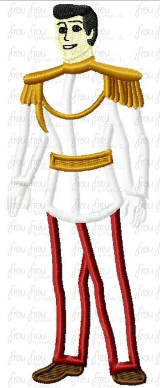 Cindy&#39;s Charming Prince Full Body Machine Applique Embroidery Design 4&quot;-12&quot;