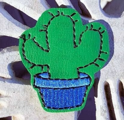 Clippie Cactus Plant Machine Embroidery In The Hoop Project 1.5, 2, 3, and 4 inch