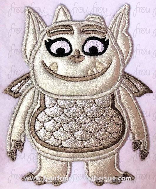 Georgina Gargoyle Vampire Girl Machine Applique Embroidery Design 2"-16"