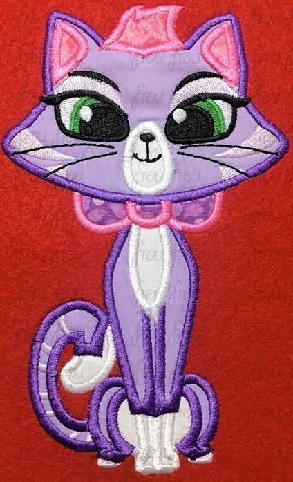 Hissing Cat Puppy Dog Friends Machine Applique and Filled Embroidery Design, multiple sizes, including 2&quot;-16&quot;