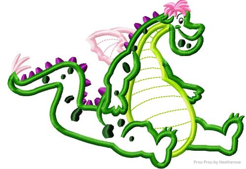Pet Dragon Machine Applique  Embroidery Design, multiple sizes, including 4 inch
