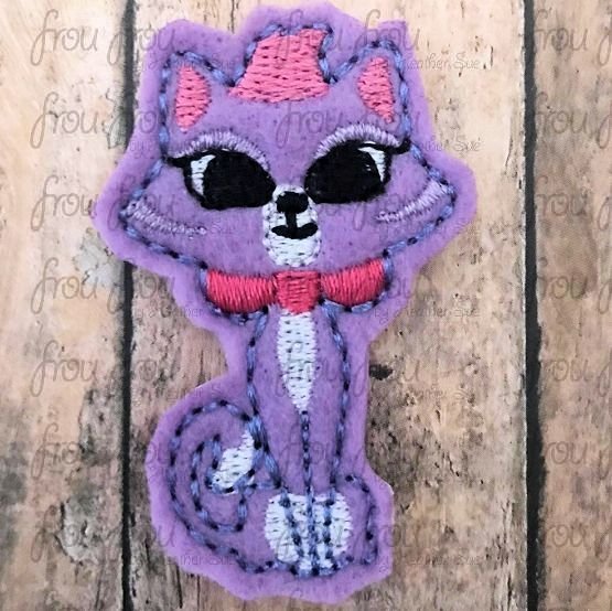 Hissing Cat Full Body Clippie Puppy Dog Friends Machine Embroidery In The Hoop Project 1.5, 2, 3 and 4 inch