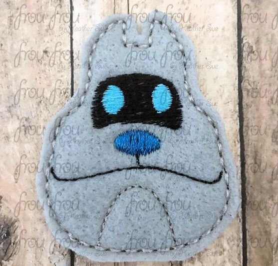 Arfy Robot Dog Just Face Clippie Puppy Dog Friends Machine Embroidery In The Hoop Project 1.5, 2, 3 and 4 inch