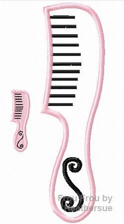 Comb Machine Applique Embroidery Design, multiple sizes, including 1, 2, 3, 4, 7, and 9 inch
