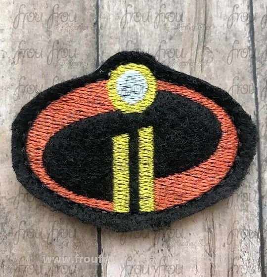 Clippie Incredible Superhero Family Logo Two Machine Embroidery In The Hoop Project 1.5, 2, 3, and 4 inch