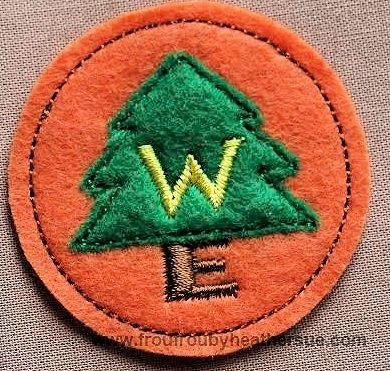 Clippies Wilderness Explorer Merit Badge U.P. SORTED TWO versions applique and filled Machine Embroidery In The Hoop Project 1.5, 2, 3, and 4 inch