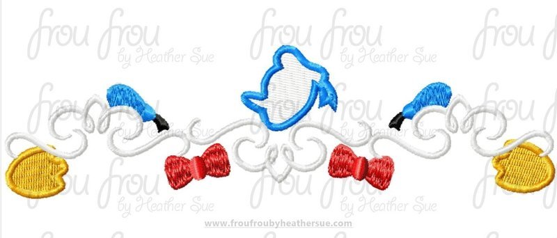 Don Duck Motif Machine Embroidery Design, Multiple sizes including 2"-16"