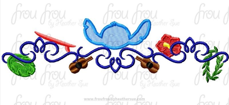 Lila's Alien Motif Machine Embroidery Design, Multiple sizes including 2"-16"