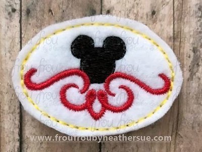 Clippie Mister Mouse Motif Machine Embroidery In The Hoop Project 1.5, 2, 3, and 4 inch