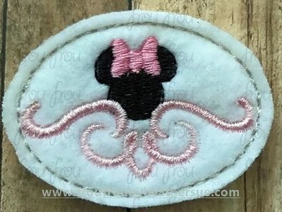 Clippie Miss Mouse Motif Machine Embroidery In The Hoop Project 1.5, 2, 3, and 4 inch