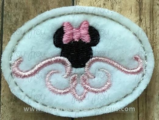Clippie Miss Mouse  Motif Machine Embroidery In The Hoop Project 1.5, 2, 3, and 4 inch