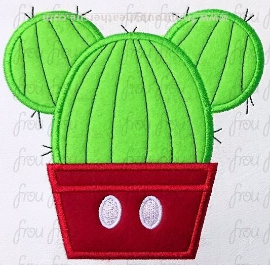 Cactus Mister Mouse Head Machine Applique Embroidery Design 2&quot;-16&quot;