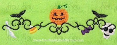 Halloween Motif Machine Embroidery Design, Multiple sizes including 2"-16"