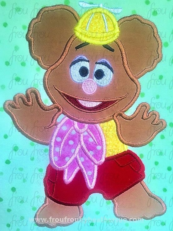 Fuzzy Bear Baby Moppet Babies Machine Applique Embroidery Design 4&quot;-16&quot;
