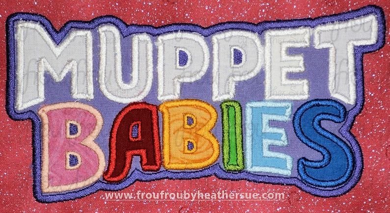 Moppet Babies Logo Machine Applique Embroidery Design 4&quot;-16&quot;