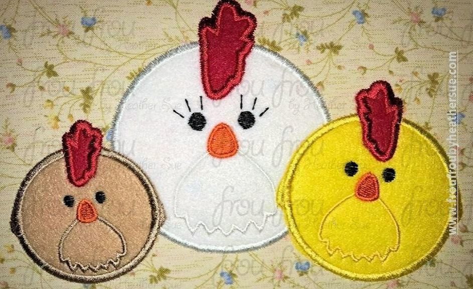 Chicks Moppet Babies Machine Applique Embroidery Design 4"-16"