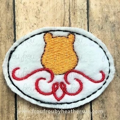 Clippie P0oh Bear Motif Machine Embroidery In The Hoop Project 1.5, 2, 3, and 4 inch