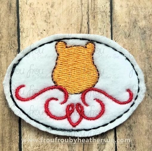 Clippie P0oh Bear Motif Machine Embroidery In The Hoop Project 1.5, 2, 3, and 4 inch