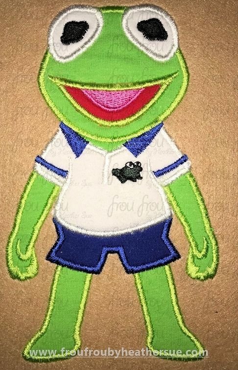 Kermie Frog Baby Moppet Babies Machine Applique Embroidery Design 4"-16"