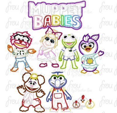 Moppet Babies EIGHT Design SET Machine Applique Embroidery Design 4
