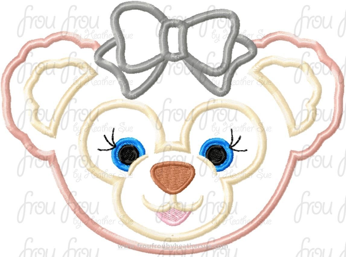 Shell May Head Duff Bear and Friends Cruise Ecpot Machine Applique Embroidery Design, Multiple sizes including 4 inch