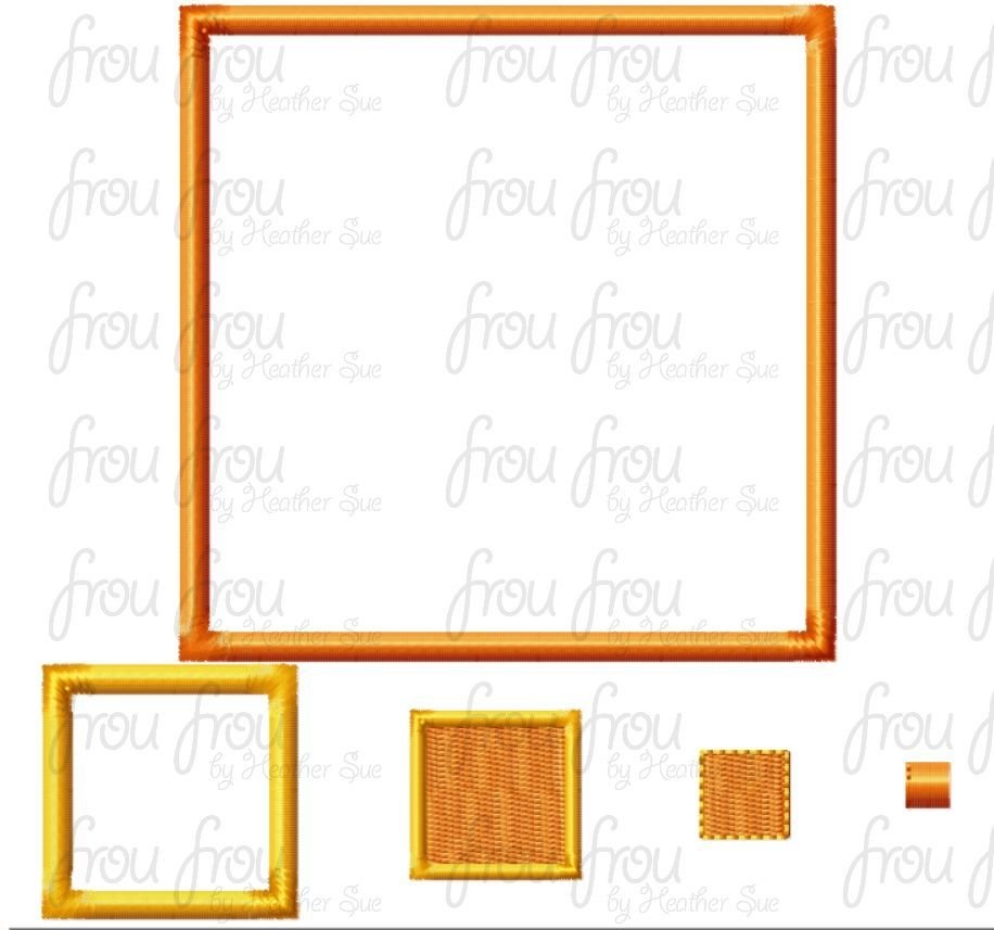 Square Shapes Frames Machine Applique Embroidery Designs 1/4&quot;-16&quot;