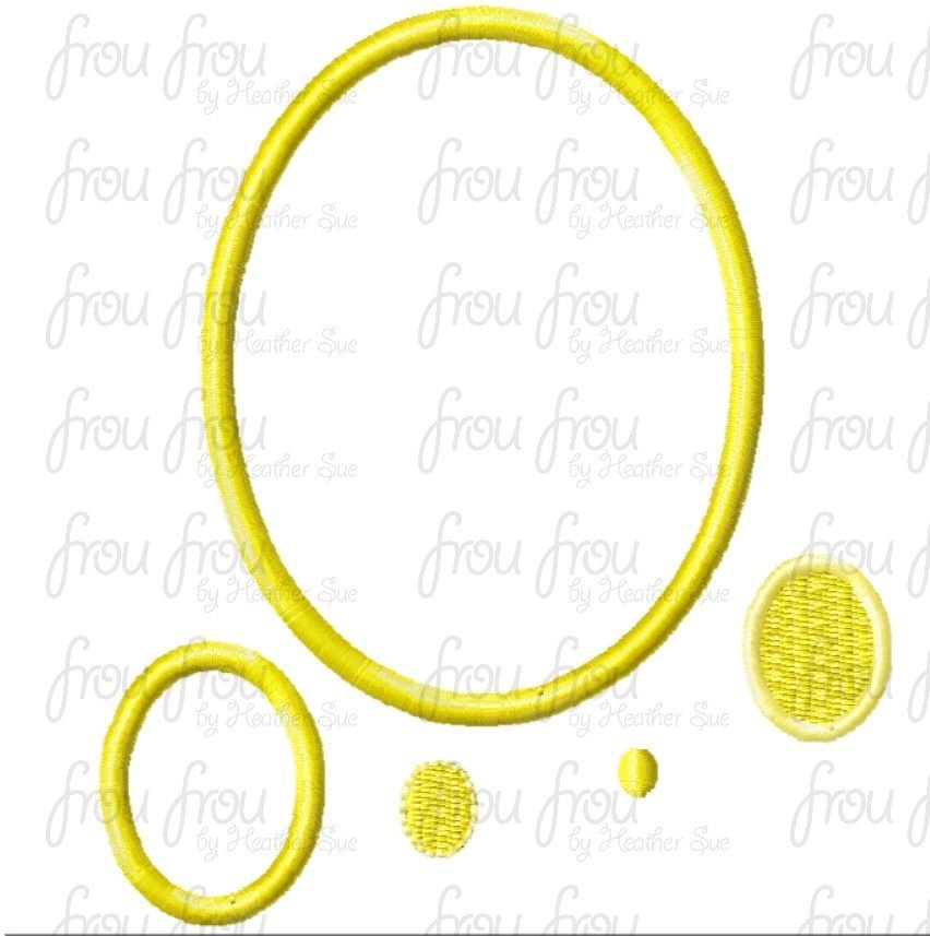 Ovals Shapes Frame Machine Applique Embroidery Designs 1/4&quot;-16&quot;
