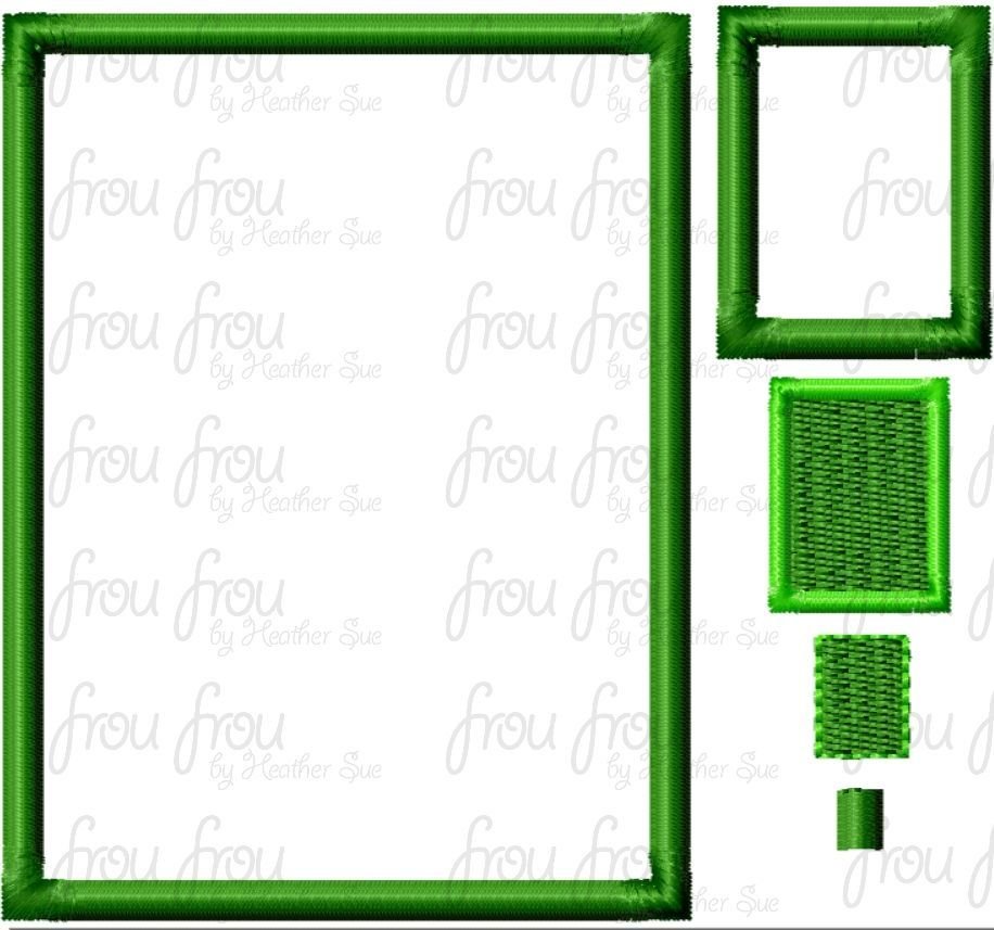 Rectangle Shapes Machine Applique Embroidery Designs 1/4&quot;-16&quot;