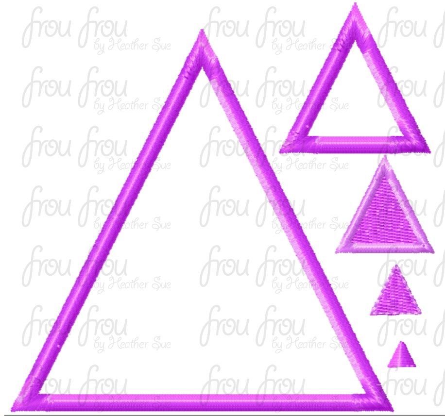 Triangle Shapes Machine Applique Embroidery Designs 1/4&quot;-16&quot;