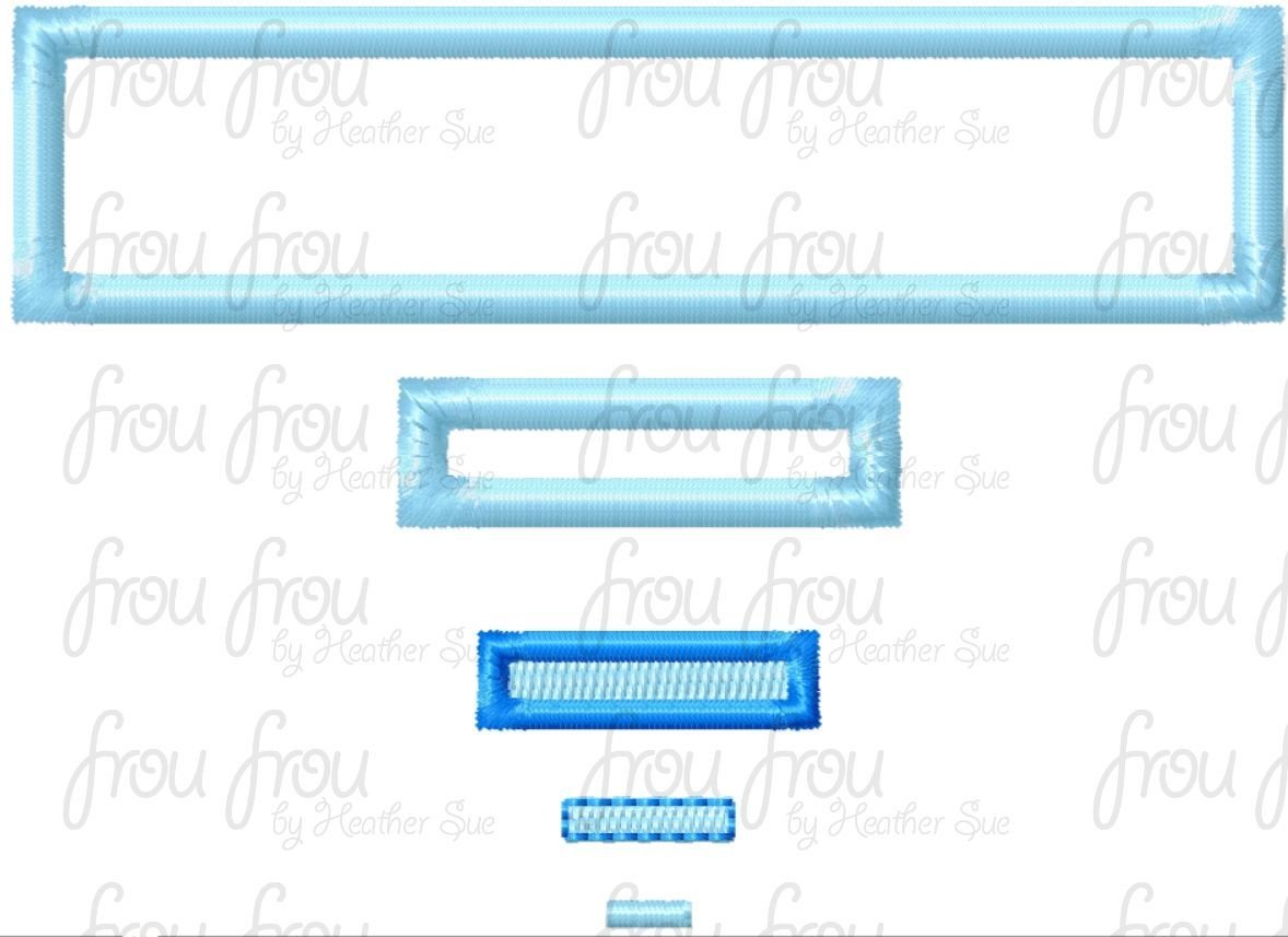Shapes Long Rectangle Machine Applique Embroidery Designs 1/4&quot;-16&quot;