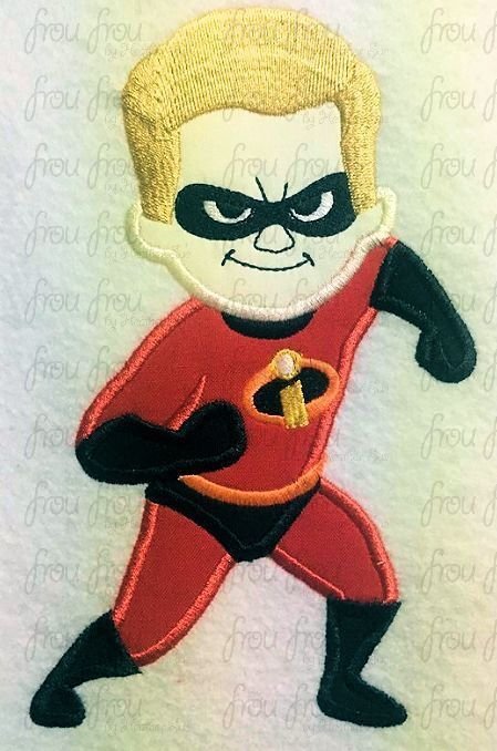 Dasher Incredible Superhero Family Machine Applique Embroidery Design 2.25"-16"