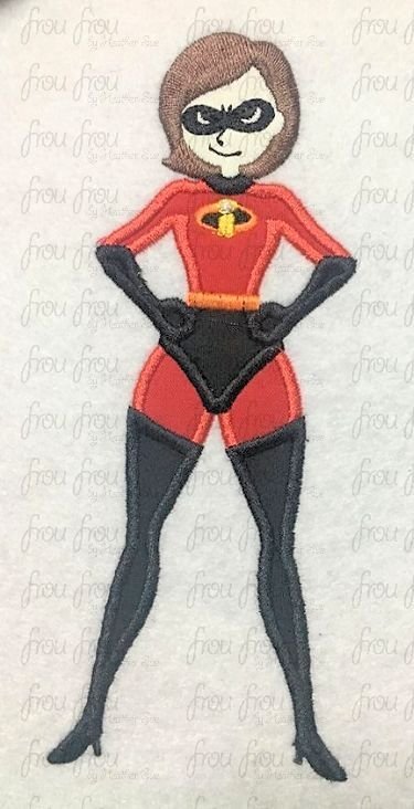 Misses Incredible Superhero Family Machine Applique Embroidery Design 3.6"-16"