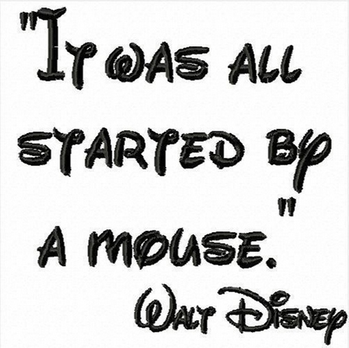 It was all started by a mouse- Machine Applique Embroidery Design, multiple sizes, including 4 inch